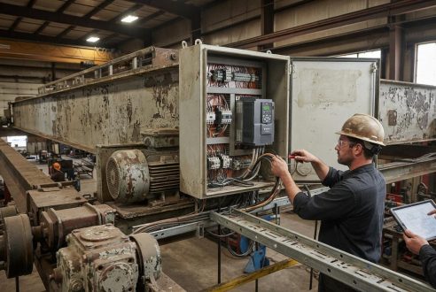 Rénovation (Rétrofit) d&rsquo;un vieux pont roulant : moteur et variateur